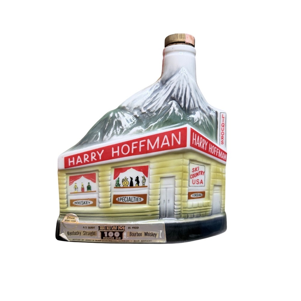Jim Beam Decanter 1969 Harry Hoffman Ski Country USA Empty Regal China Vintage